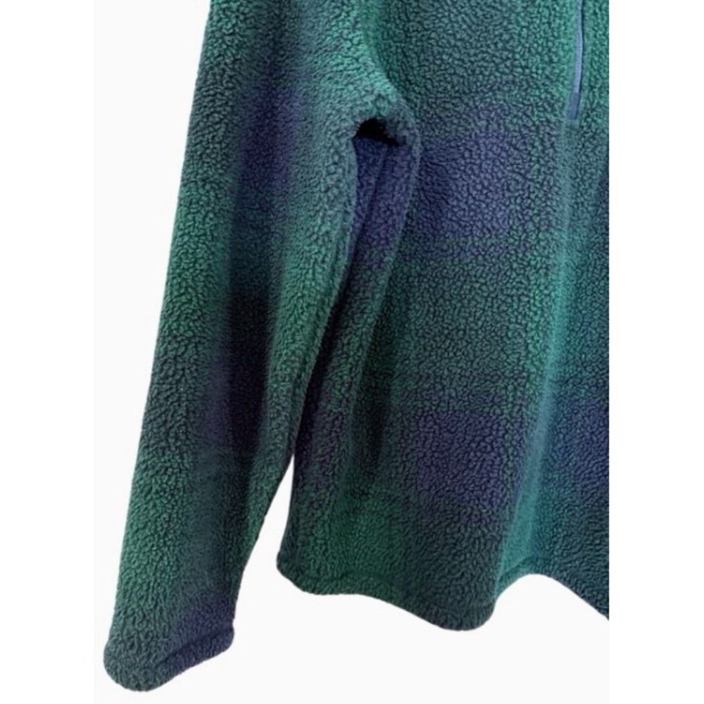 Vineyard Vines Women's Large Blackwatch Sherpa Half Zip Plaid Fleece Preppy - Picture 8 of 14